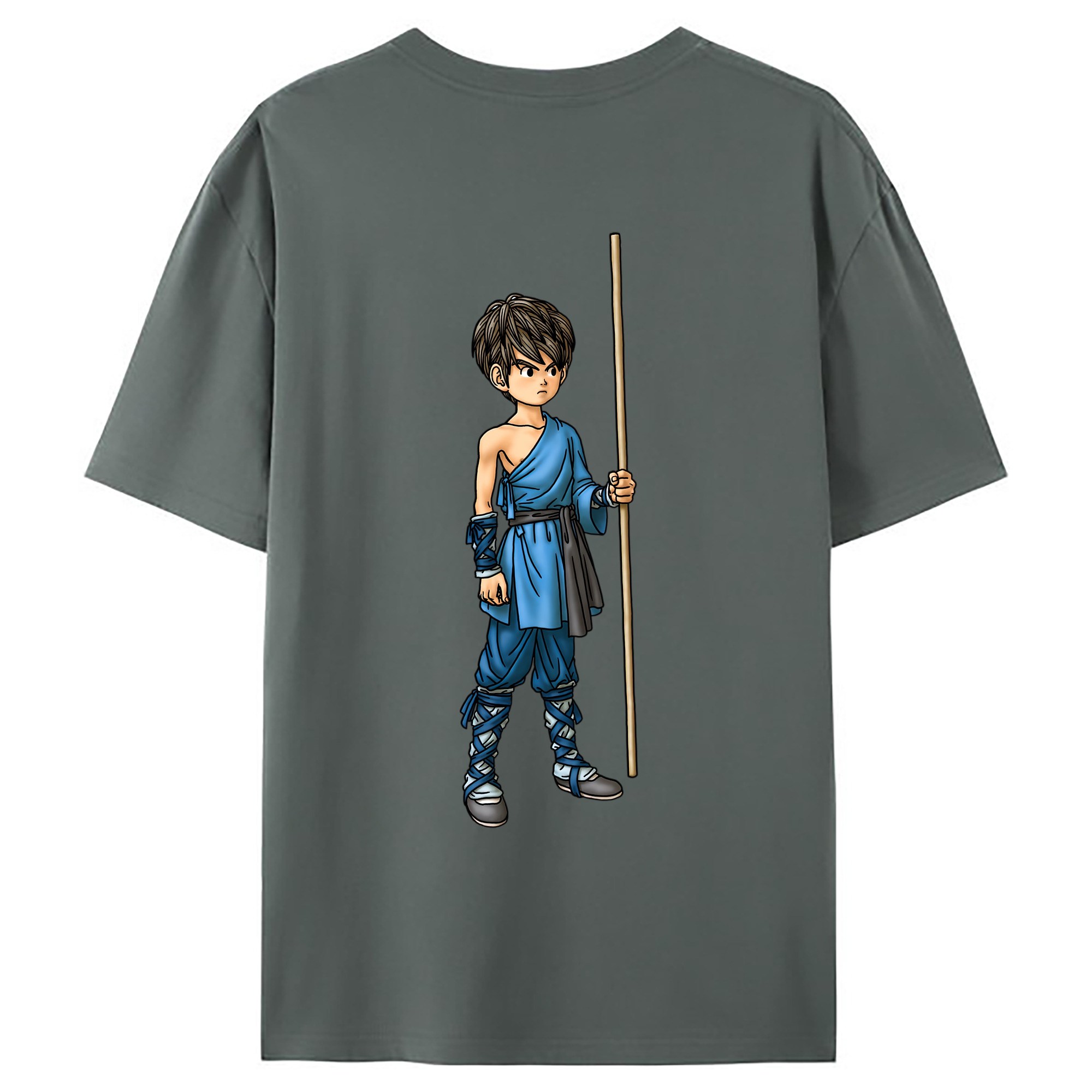 （画像用） ドラゴンクエスト Doragon Kuesuto Dragon Quest 綿100％ メンズ半袖Tシャツ（バックプリント） 通気性